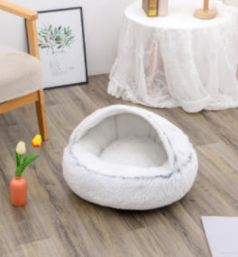 -in-1 Round Plush Pet Bed for Dogs & Cats