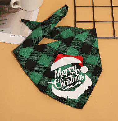 Pet Christmas Plaid Bandanas