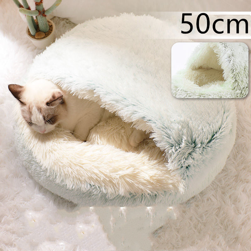 -in-1 Round Plush Pet Bed for Dogs & Cats