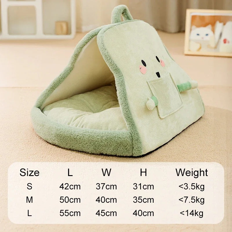 New Winter Cat Tents Warm Cozy Pet House Cat Soft Nest Kennel Deep Sleeping Cave Bed Puppy Kitten Blanket Pet Supplies