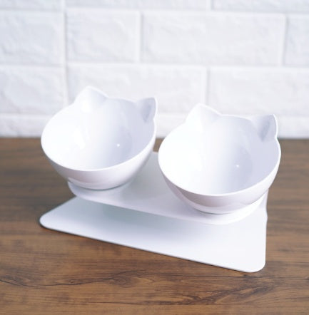 New Inclined Food Cat Ear Oblique Mouth Transparent Single Pet Bowl