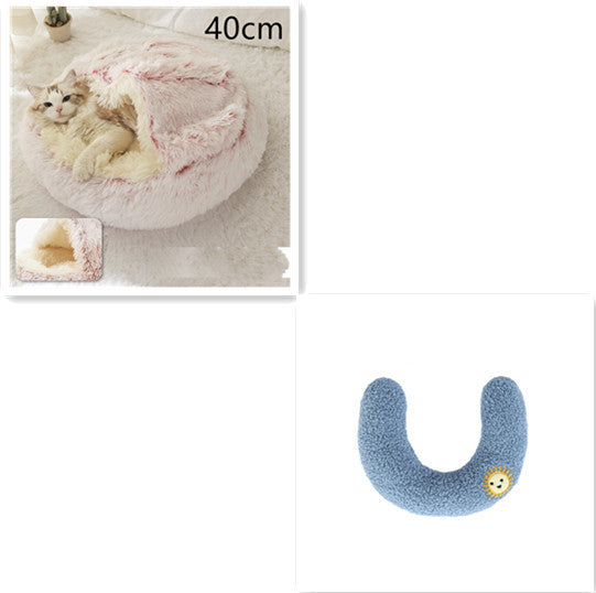 -in-1 Round Plush Pet Bed for Dogs & Cats