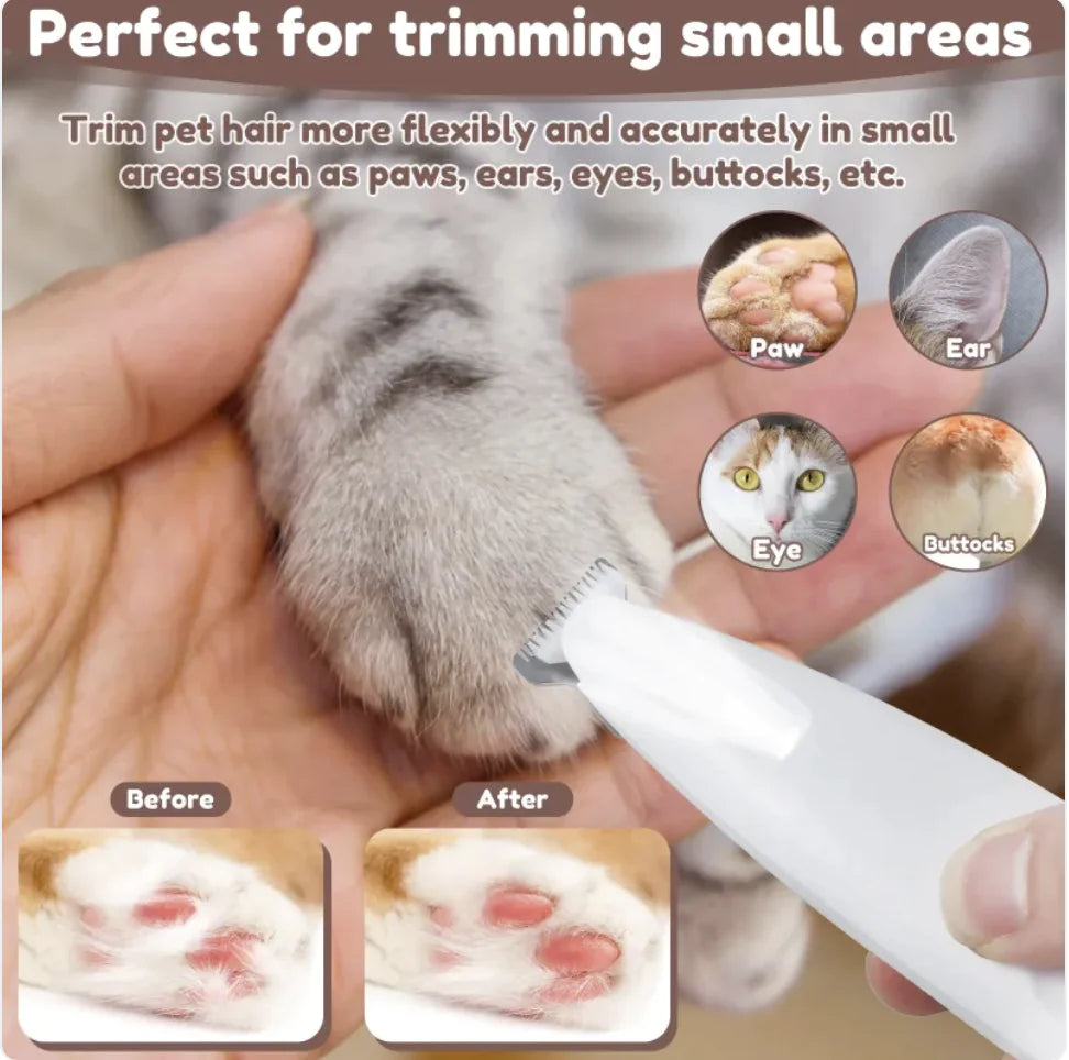 Waterproof Dog Paw Trimmer with LED Light and Display