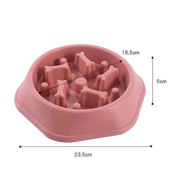 Slow Feeder Bone Design Pet Bowl