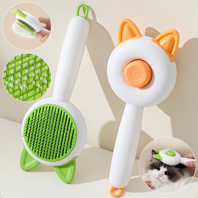 Self-Cleaning Pet Brush for Dog and Cat Grooming