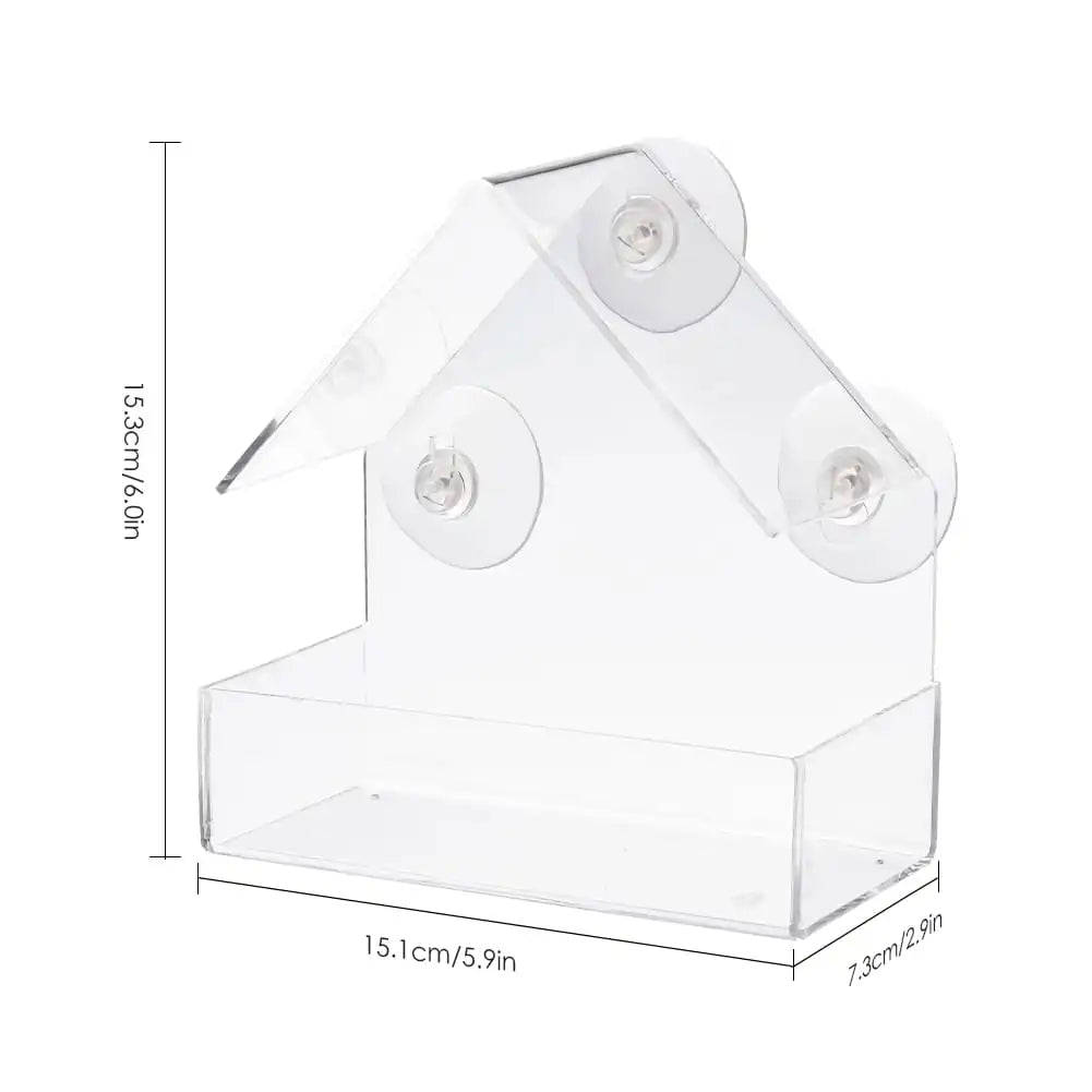 Suction Cup Bird Acrylic Feeder