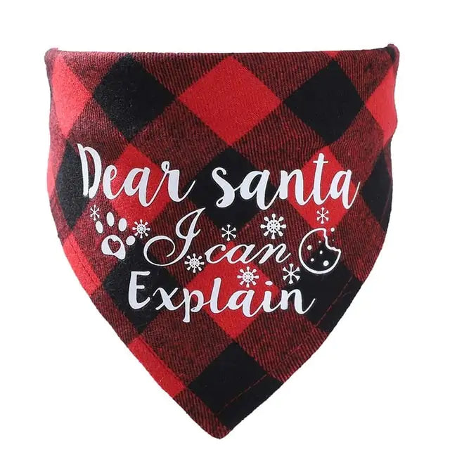 Pet Christmas Plaid Bandanas