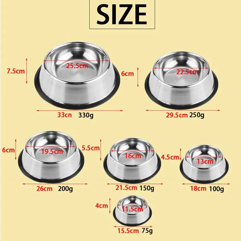 Stainless Steel Non-slip Pet Feeding Bowl